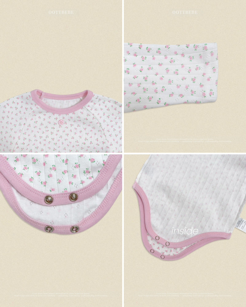 【PRE-ODER〆8.9(sun)】25.(Bebe) Coco Flower Romper | oottbebe