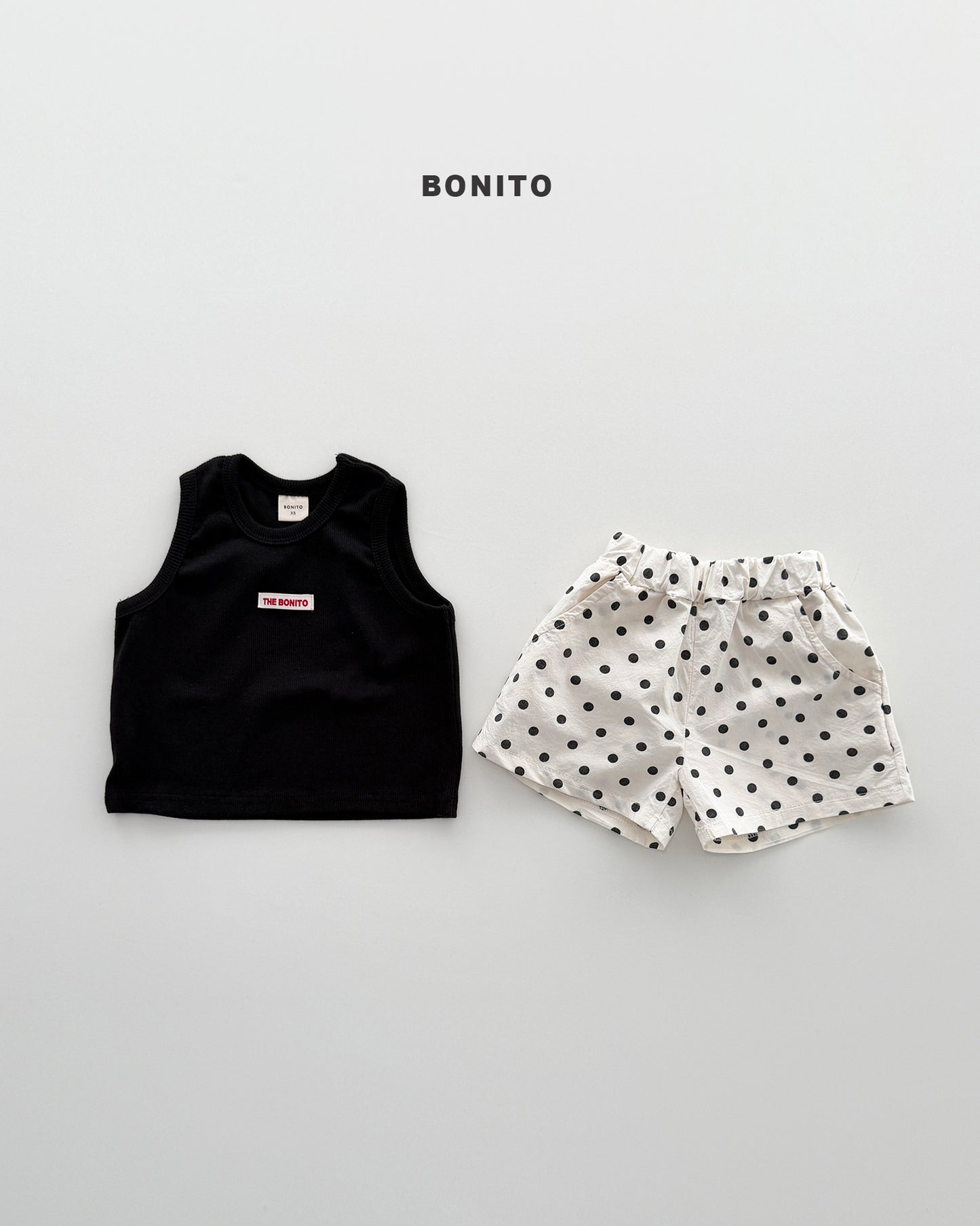 【期間限定 PRE-ODER】4.Bébé Sleeveless Dot Pants Set