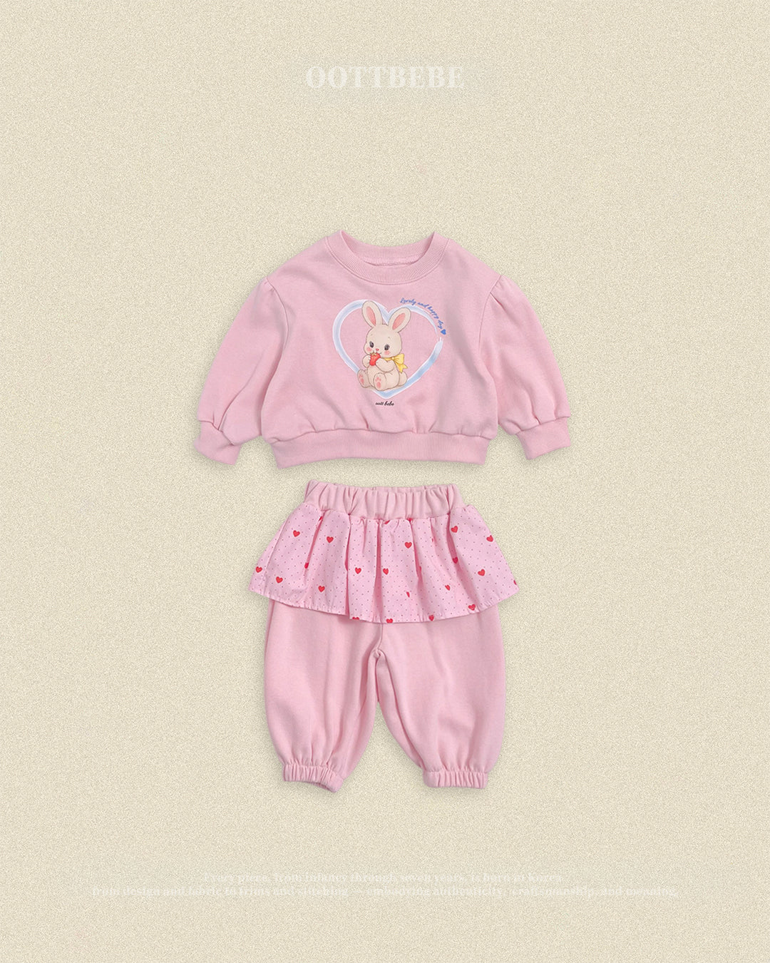 【PRE-ODER〆8.9(sun)】03.Cute Rabbit Top & Bottom Set | oottbebe