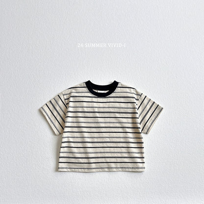 【PREORDER受付終了、ご希望はお問い合わせください。】62.Heart Smile Stripe Tee