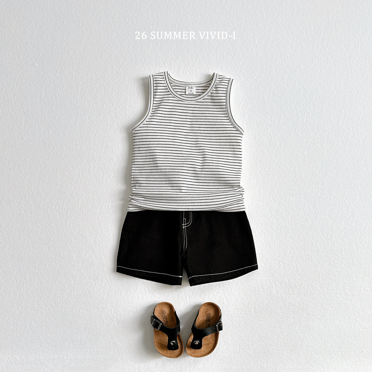 【PREORDER受付終了、ご希望はお問い合わせください。】84.[Set] Stripe Rib Sleeveless Top