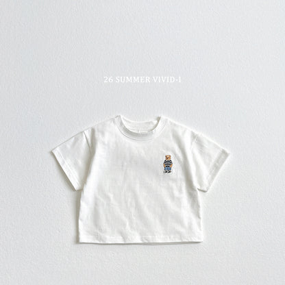 【PREORDER受付終了、ご希望はお問い合わせください。】63.Bear Embroidery ShortSleeve Tee