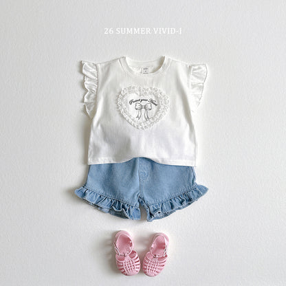 【PREORDER受付終了、ご希望はお問い合わせください。】12.Frill NonFade Denim Shorts