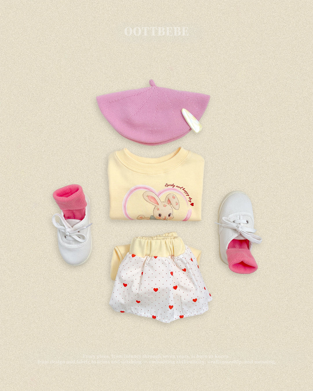 【PRE-ODER〆8.9(sun)】03.Cute Rabbit Top & Bottom Set | oottbebe