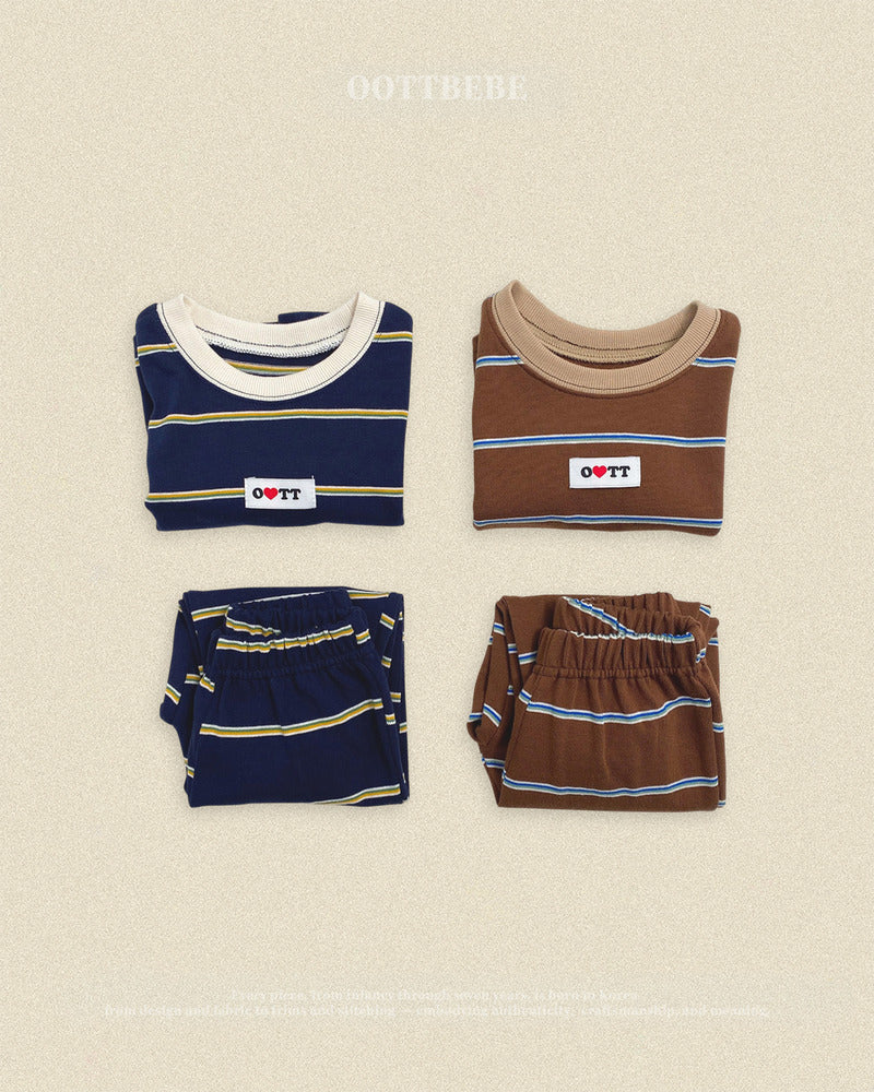 【PRE-ODER〆8.9(sun)】18.Rookie Striped Top & Bottom Set | oottbebe
