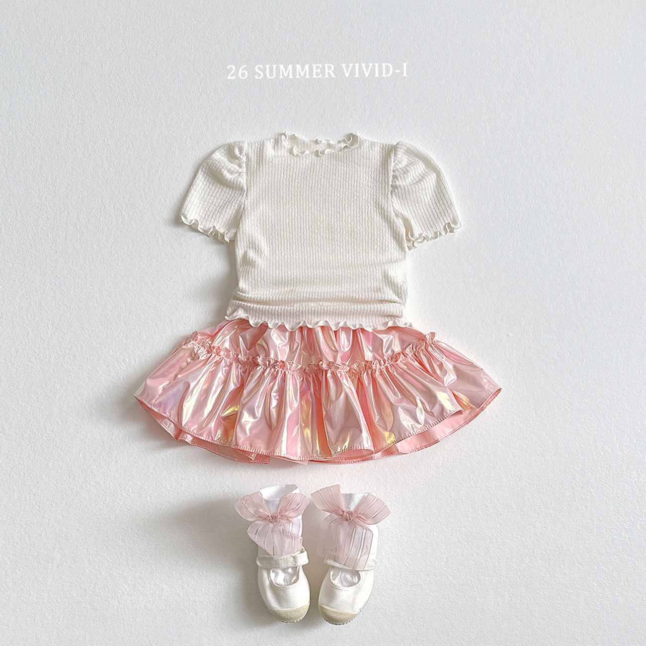 【PREORDER受付終了、ご希望はお問い合わせください。】78.Shirring Puff Flare Tee
