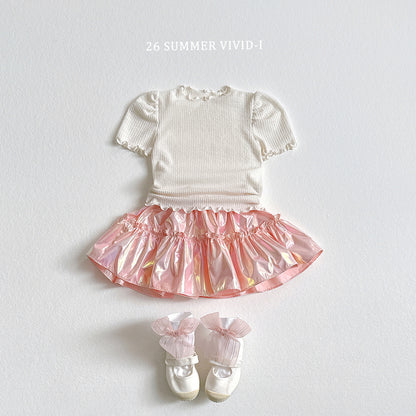 【PREORDER受付終了、ご希望はお問い合わせください。】78.Shirring Puff Flare Tee