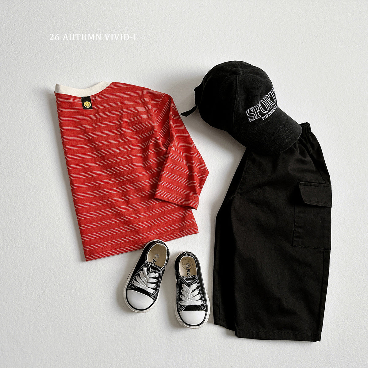 【秋のPRE-ODER 5%OFF】37.Stripe Smile Label Tee