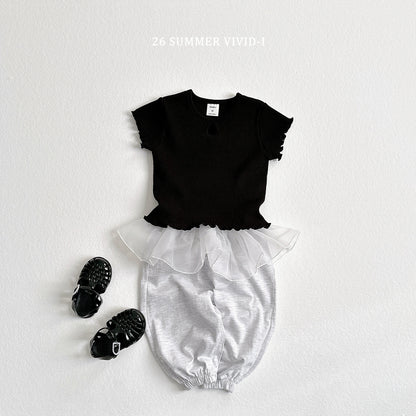 【PREORDER受付終了、ご希望はお問い合わせください。】32.Summer Frill Chiffon Jogger Pants