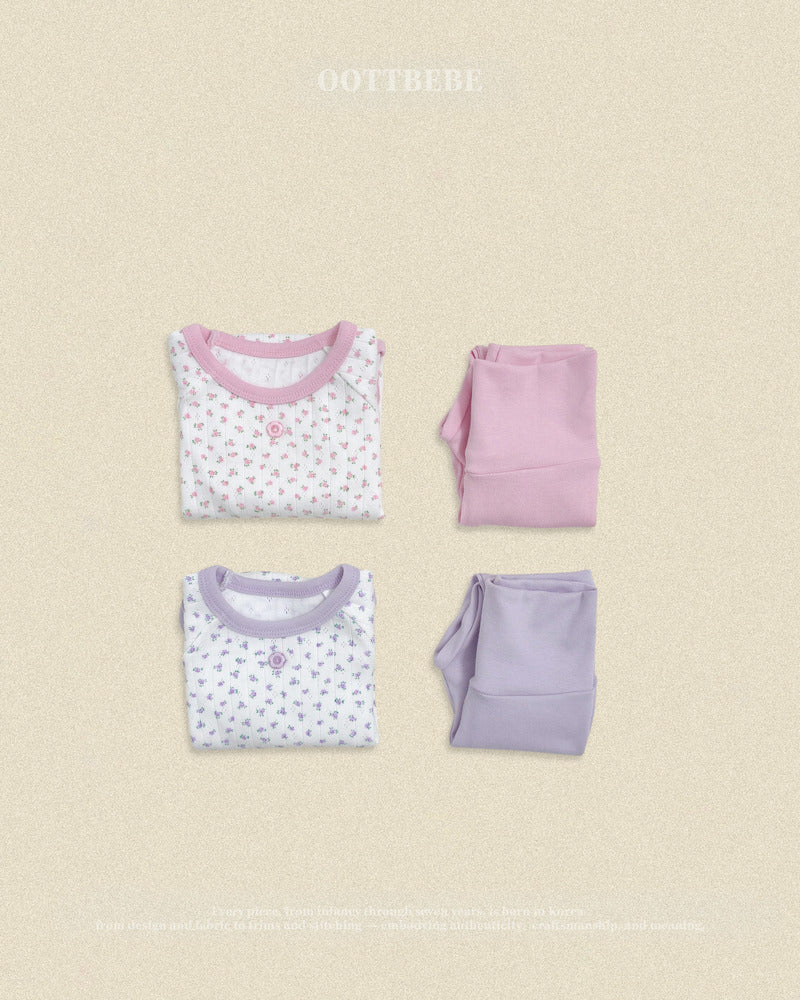 【PRE-ODER〆8.9(sun)】25.(Bebe) Coco Flower Romper | oottbebe
