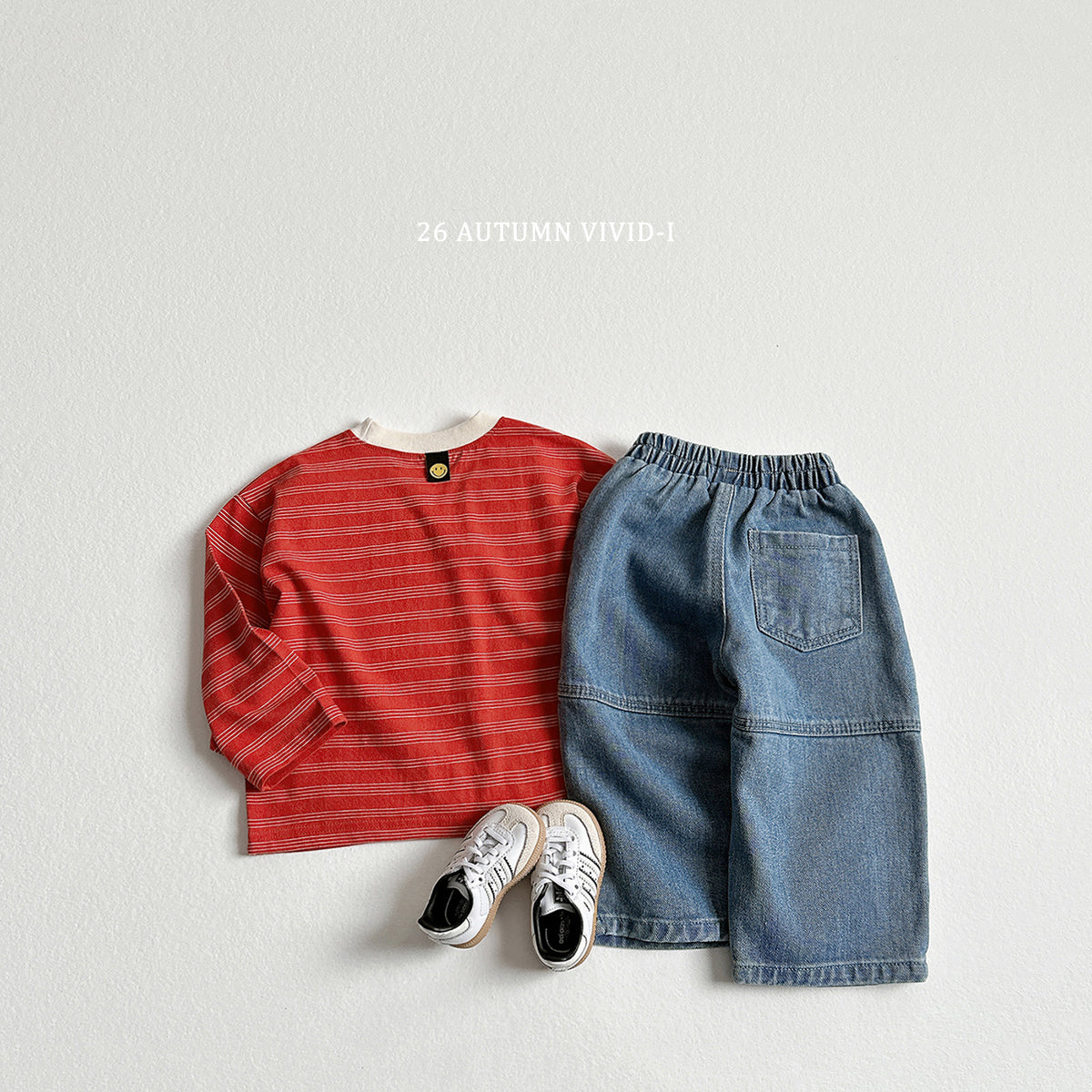 【秋のPRE-ODER 5%OFF】37.Stripe Smile Label Tee