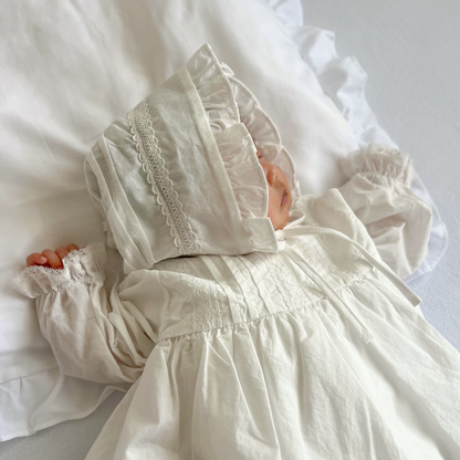 ｟送料無料｠退院着から1歳頃まで / petit baby dress + bonnet
