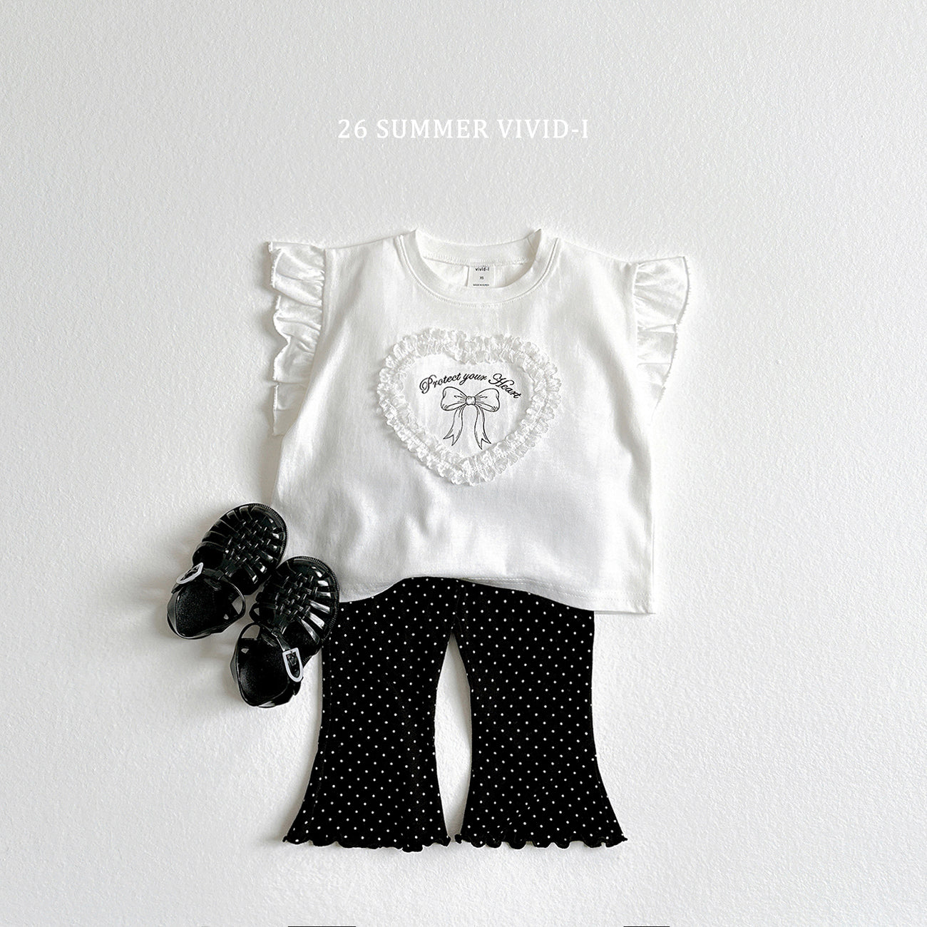 【PREORDER受付終了、ご希望はお問い合わせください。】80.Lace Heart Frill Tee