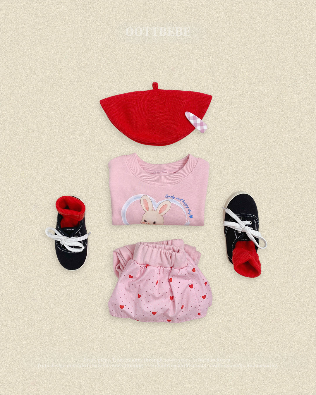 【PRE-ODER〆8.9(sun)】03.Cute Rabbit Top & Bottom Set | oottbebe