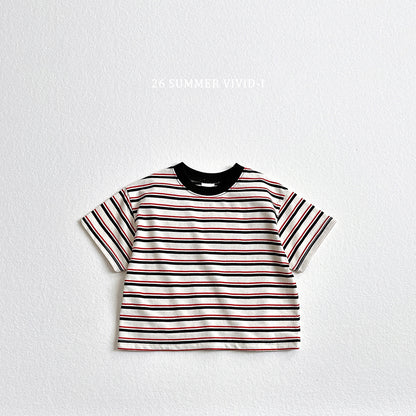 【PREORDER受付終了、ご希望はお問い合わせください。】62.Heart Smile Stripe Tee