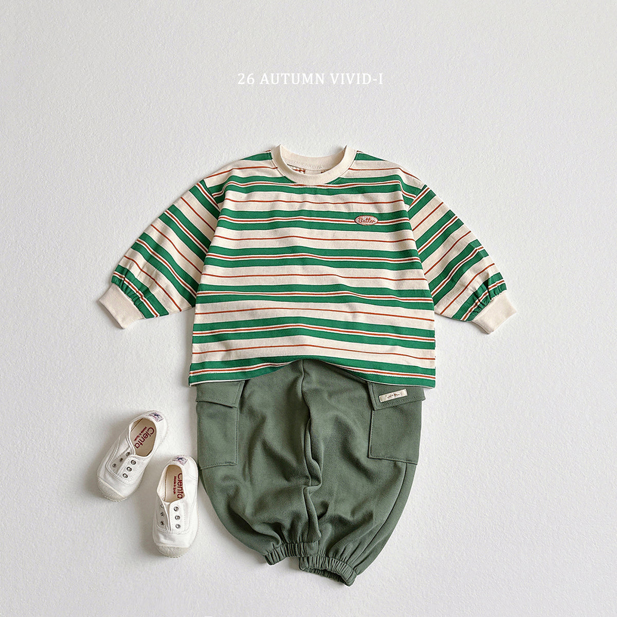 【秋のPRE-ODER 5%OFF】44.Butter Stripe Tee
