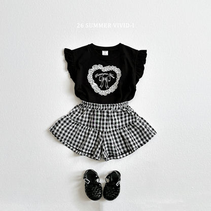 【PREORDER受付終了、ご希望はお問い合わせください。】80.Lace Heart Frill Tee