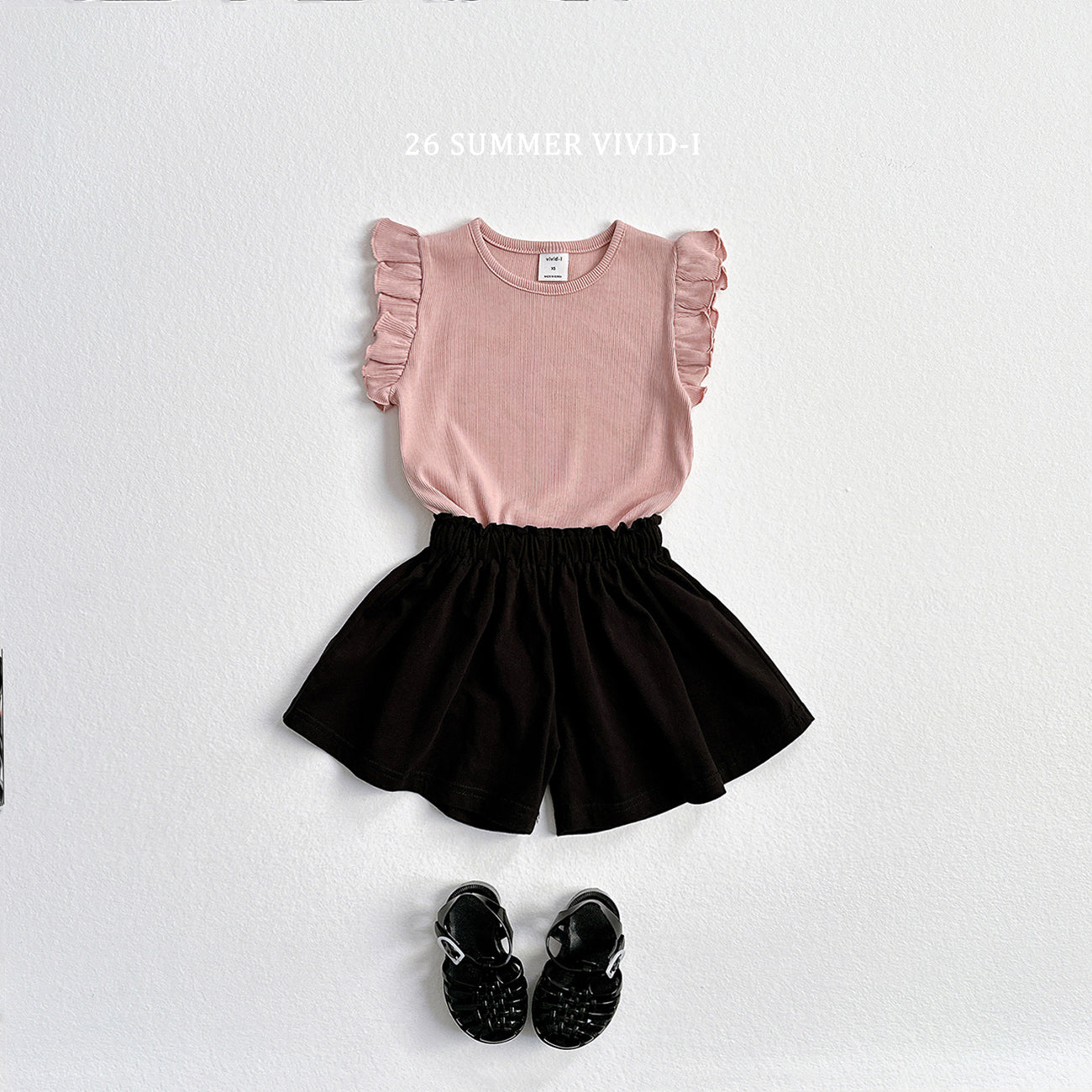 【PREORDER受付終了、ご希望はお問い合わせください。】77.Rib Frill Sleeveless Top