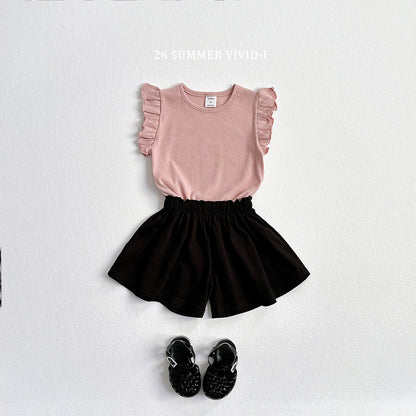 【PREORDER受付終了、ご希望はお問い合わせください。】77.Rib Frill Sleeveless Top