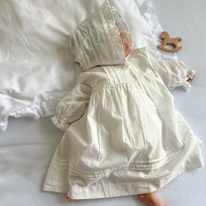 ｟送料無料｠退院着から1歳頃まで / petit baby dress + bonnet