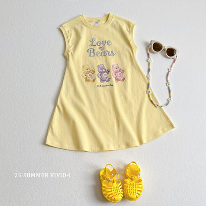 【PREORDER受付終了、ご希望はお問い合わせください。】90.Painted Bear Long Dress