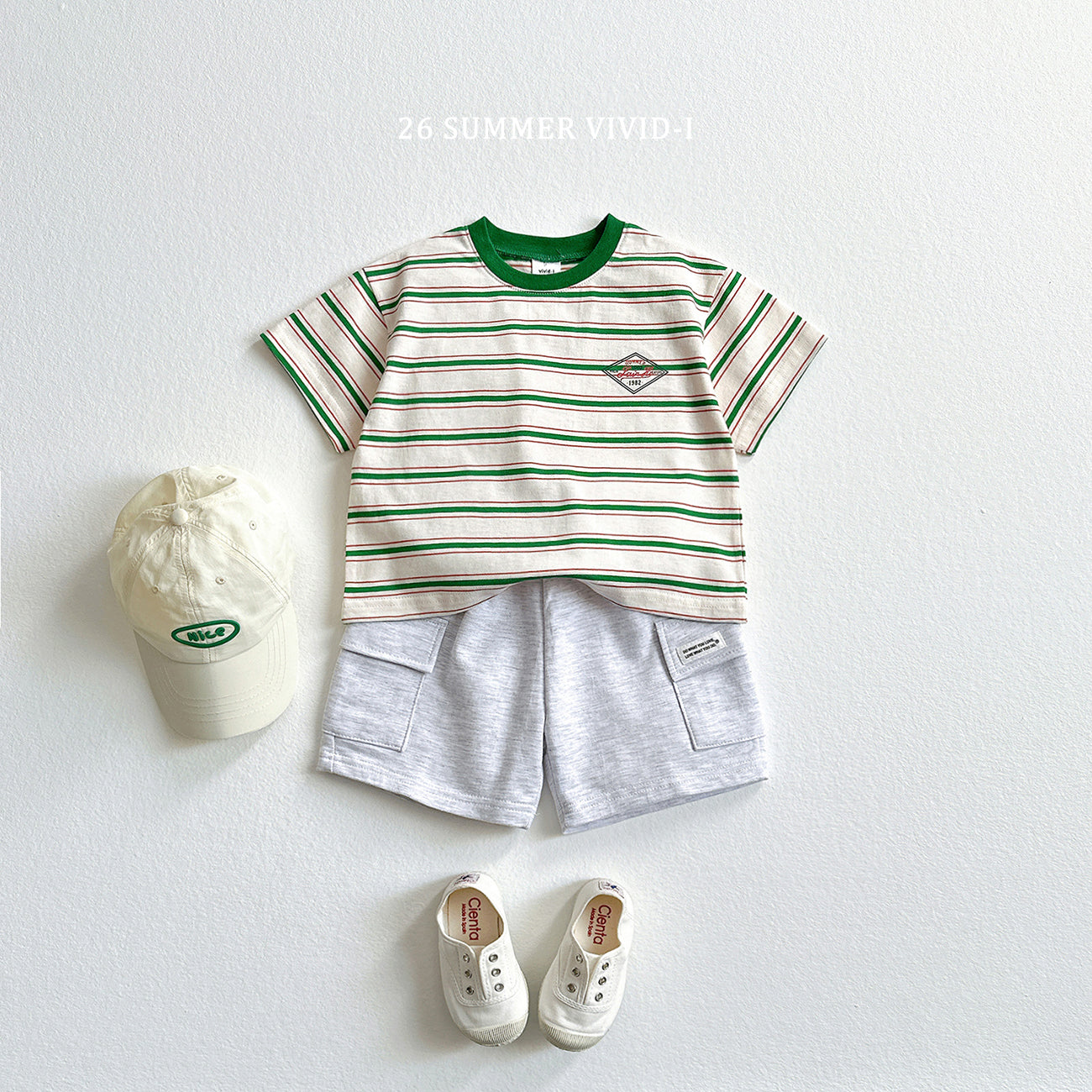 【PREORDER受付終了、ご希望はお問い合わせください。】69.Diamond Logo Stripe Tee
