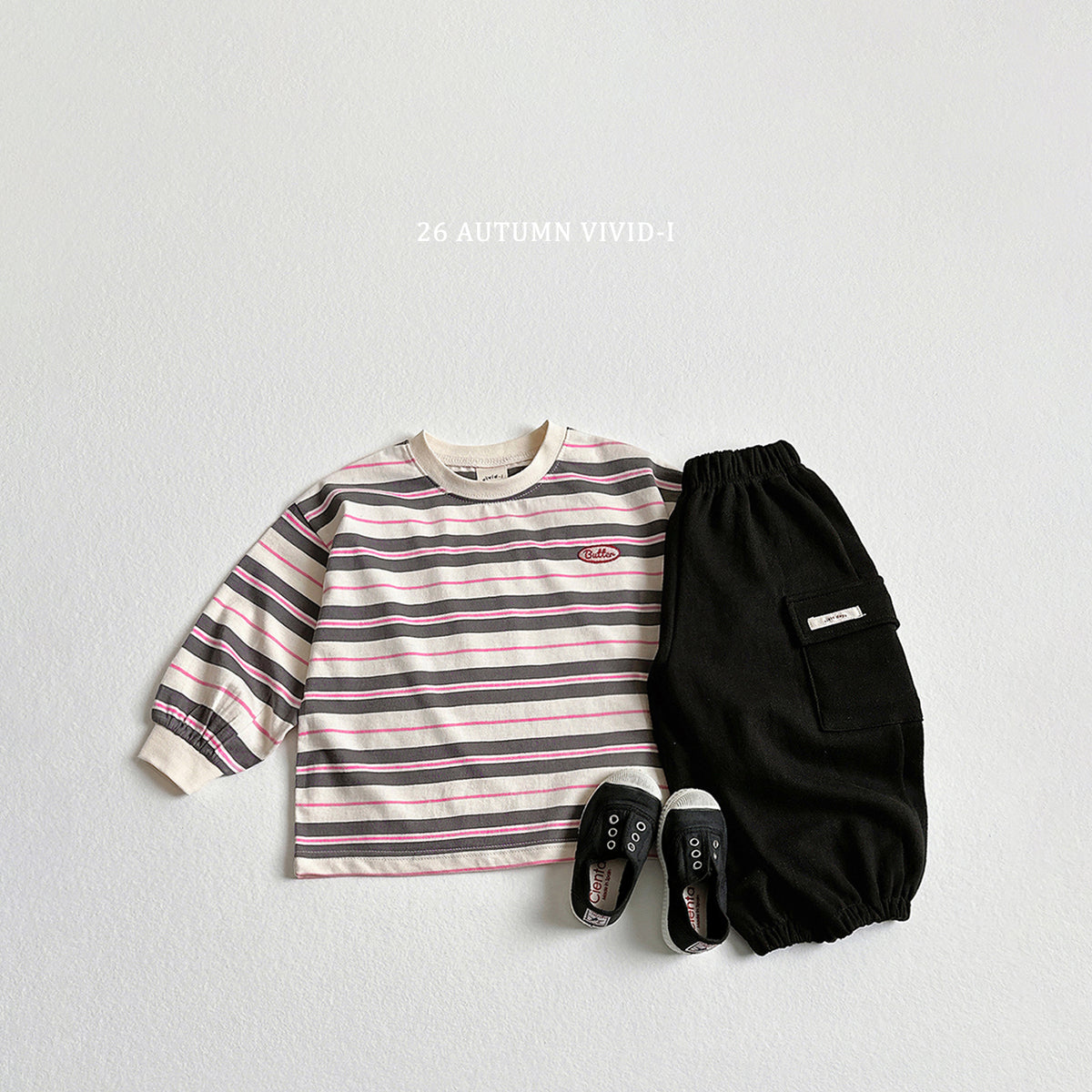 【秋のPRE-ODER 5%OFF】44.Butter Stripe Tee