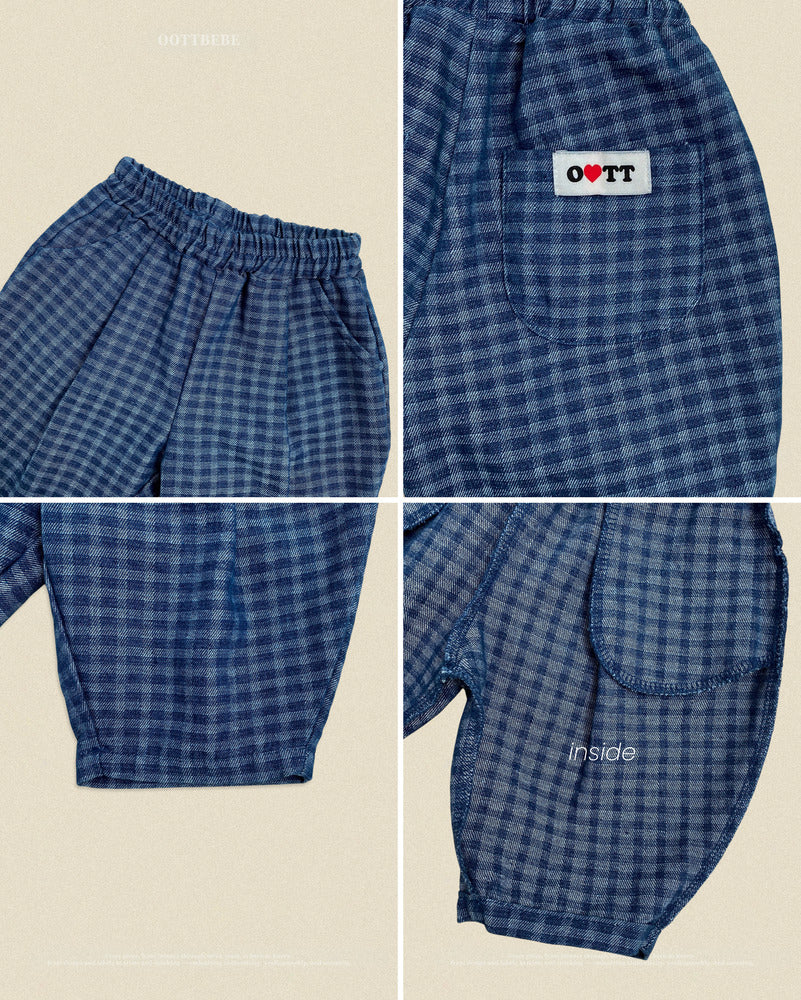 【PRE-ODER〆8.9(sun)】48.Denim Check Pants | oottbebe