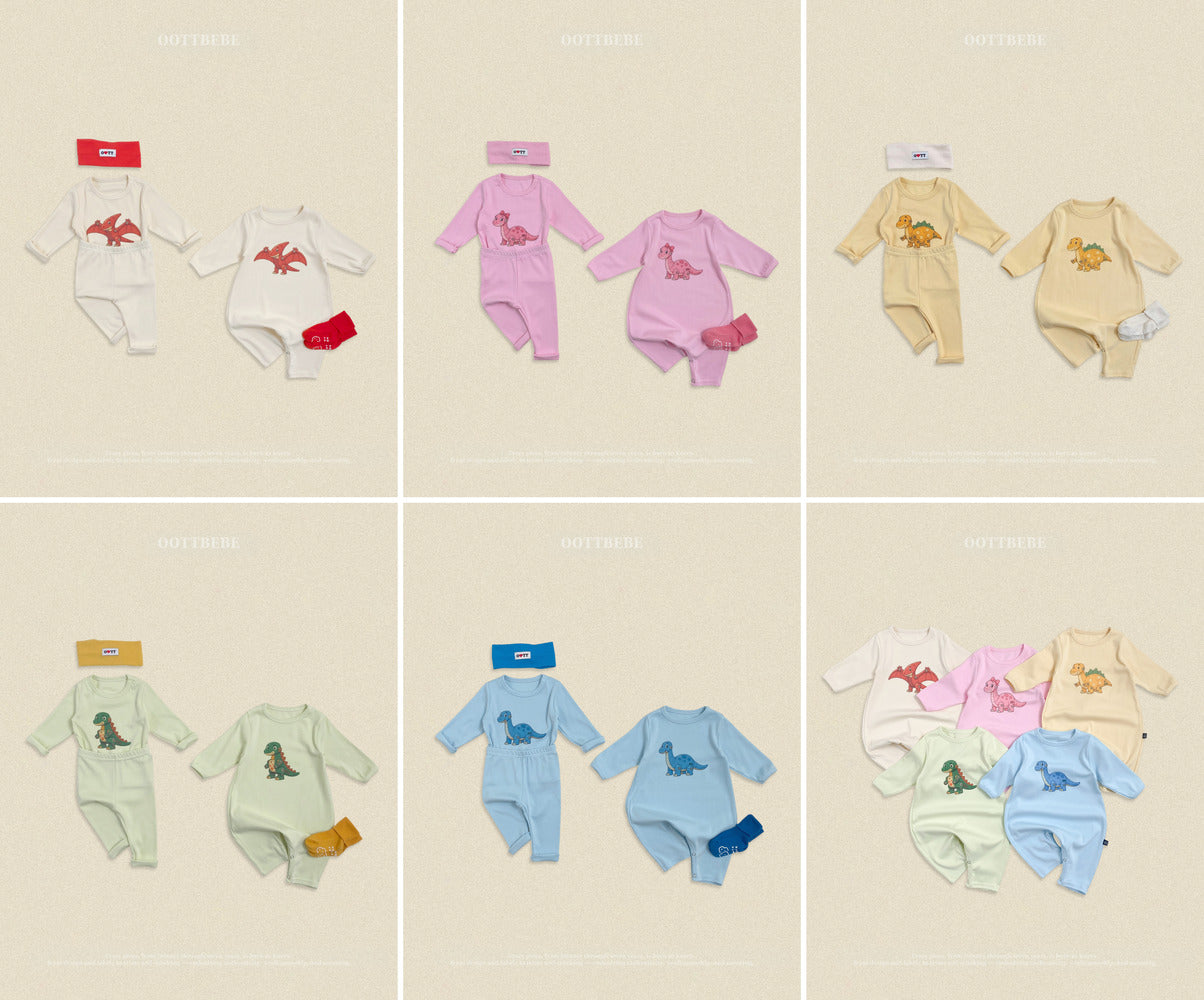 【PRE-ODER〆8.9(sun)】30.(Bebe) Robot Dinosaur Full-Length Romper | oottbebe