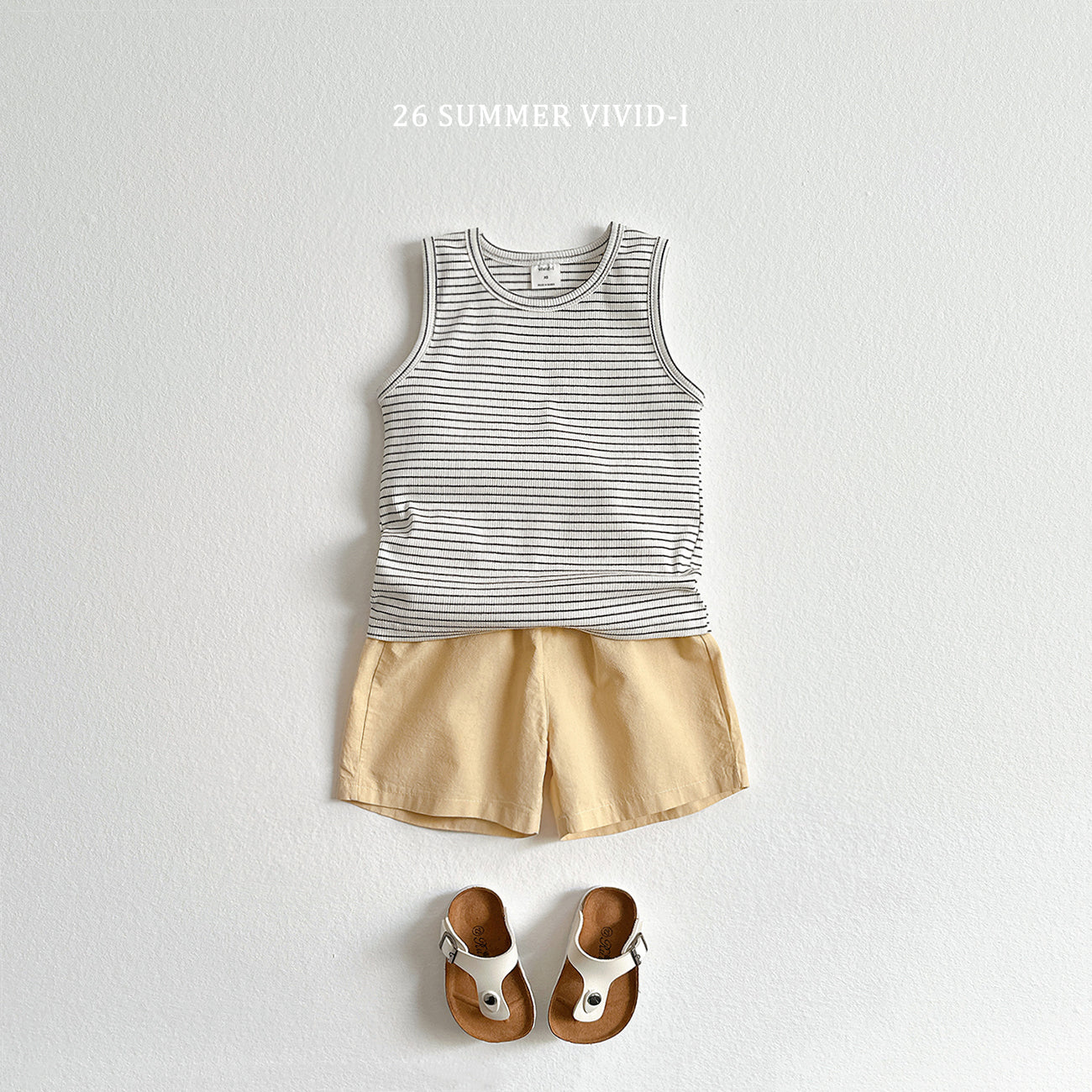 【PREORDER受付終了、ご希望はお問い合わせください。】84.[Set] Stripe Rib Sleeveless Top