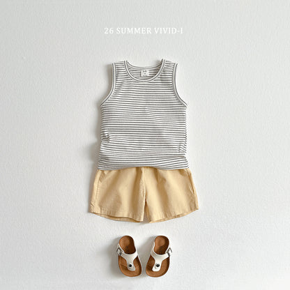 【PREORDER受付終了、ご希望はお問い合わせください。】84.[Set] Stripe Rib Sleeveless Top