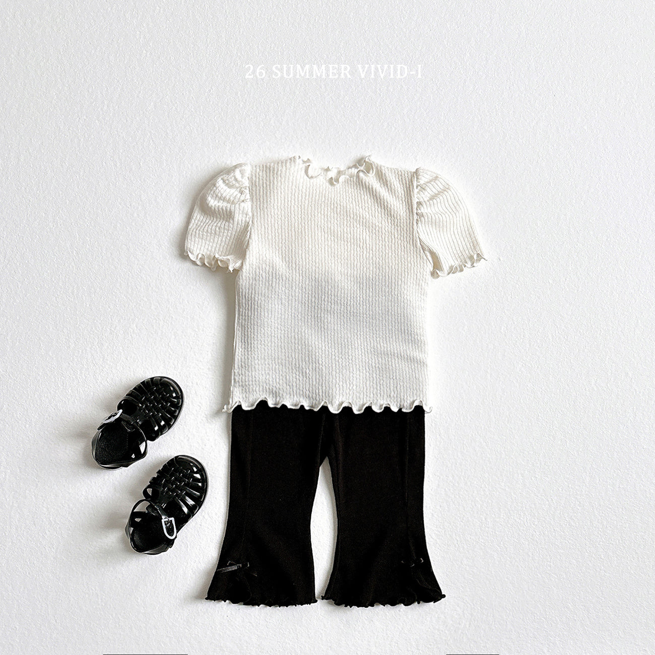 【PREORDER受付終了、ご希望はお問い合わせください。】78.Shirring Puff Flare Tee
