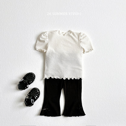 【PREORDER受付終了、ご希望はお問い合わせください。】78.Shirring Puff Flare Tee