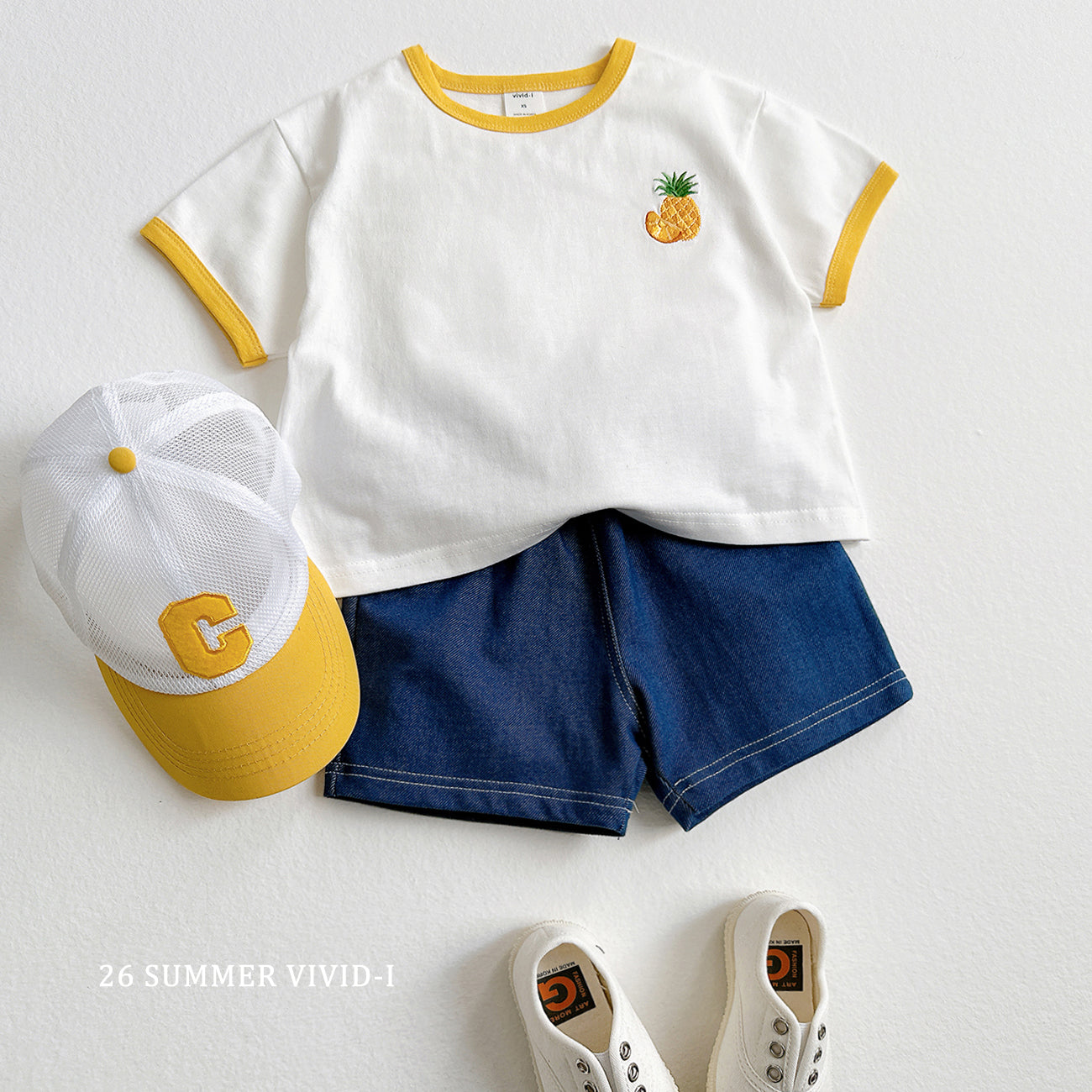 【PREORDER受付終了、ご希望はお問い合わせください。】99.Fruit Embroidery Raglan Set