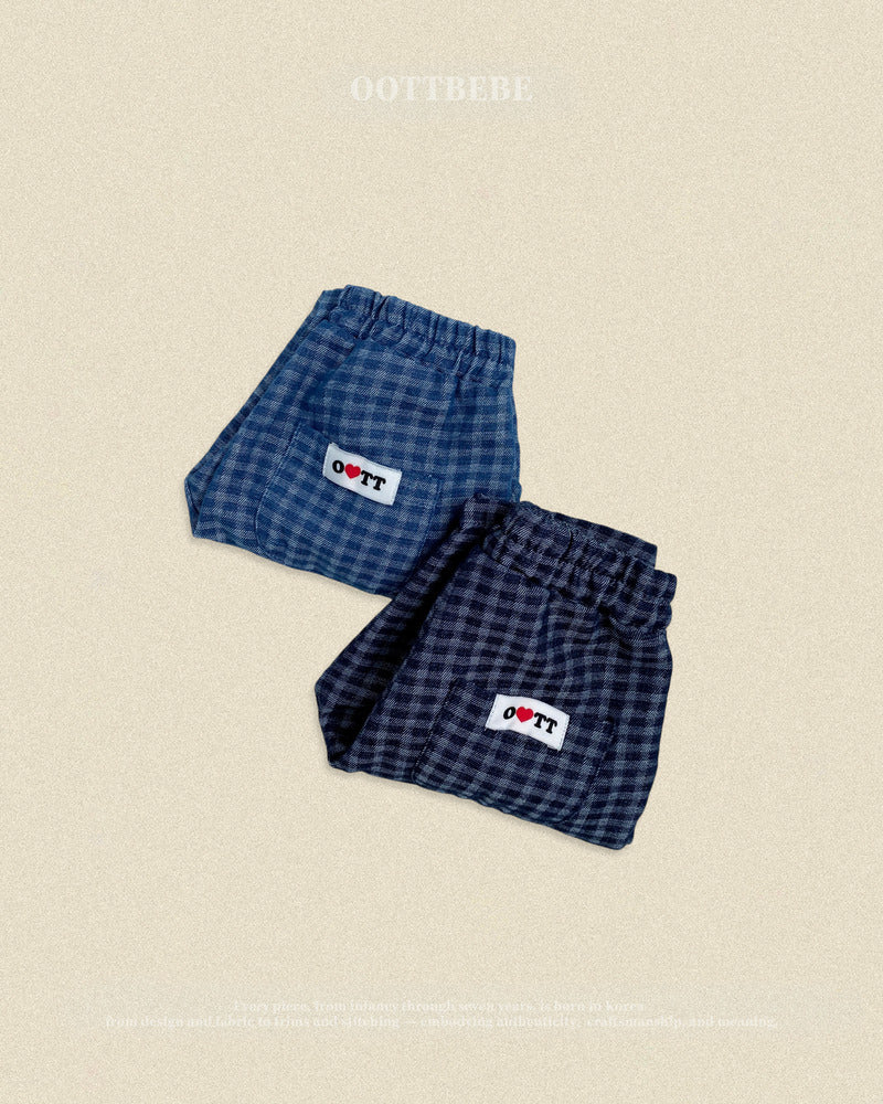 【PRE-ODER〆8.9(sun)】48.Denim Check Pants | oottbebe