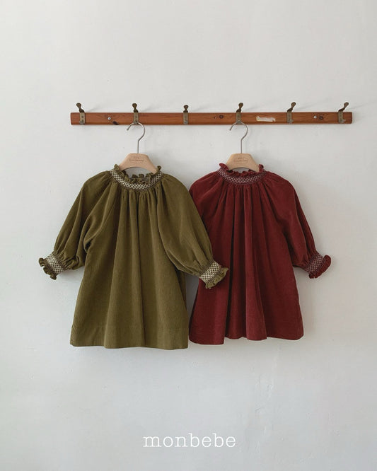 ［monbebe］corduroy smock ops