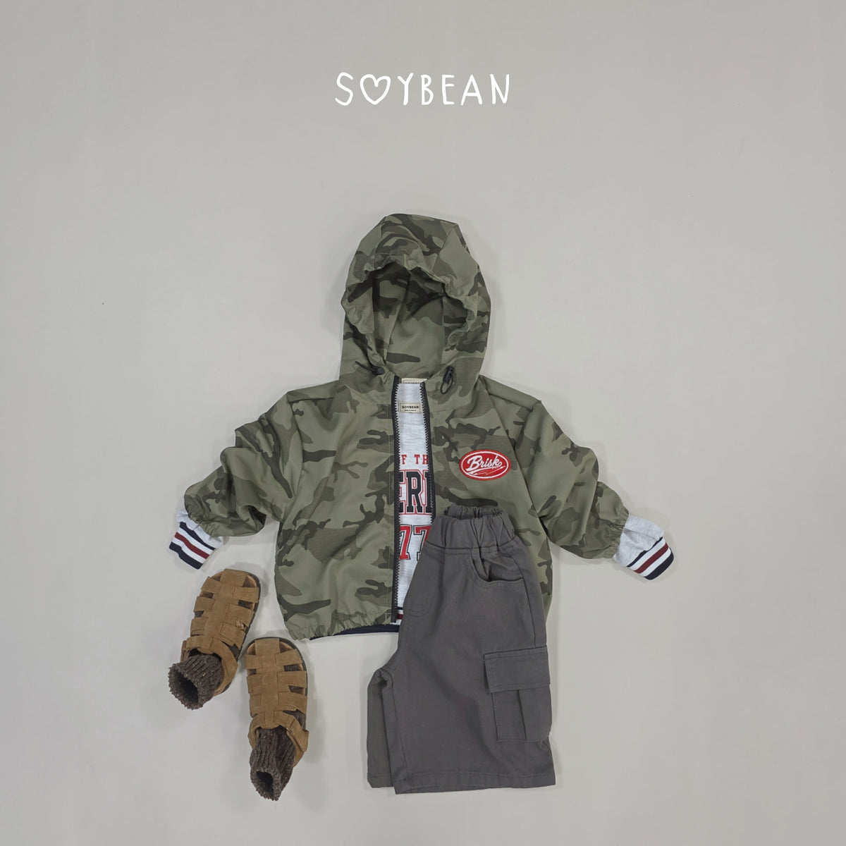 【秋のPRE-ODER 5%OFF】80.Camo Hooded Windbreaker (7 Sizes)