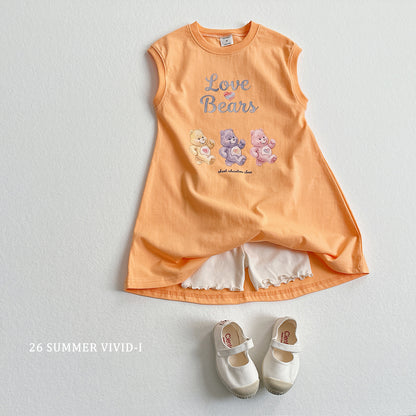 【PREORDER受付終了、ご希望はお問い合わせください。】90.Painted Bear Long Dress