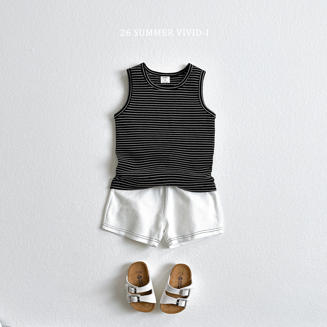 【PREORDER受付終了、ご希望はお問い合わせください。】84.[Set] Stripe Rib Sleeveless Top