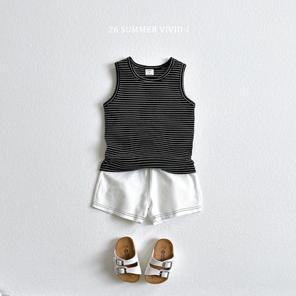 【PREORDER受付終了、ご希望はお問い合わせください。】84.[Set] Stripe Rib Sleeveless Top