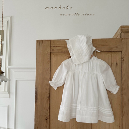 ｟送料無料｠退院着から1歳頃まで / petit baby dress + bonnet