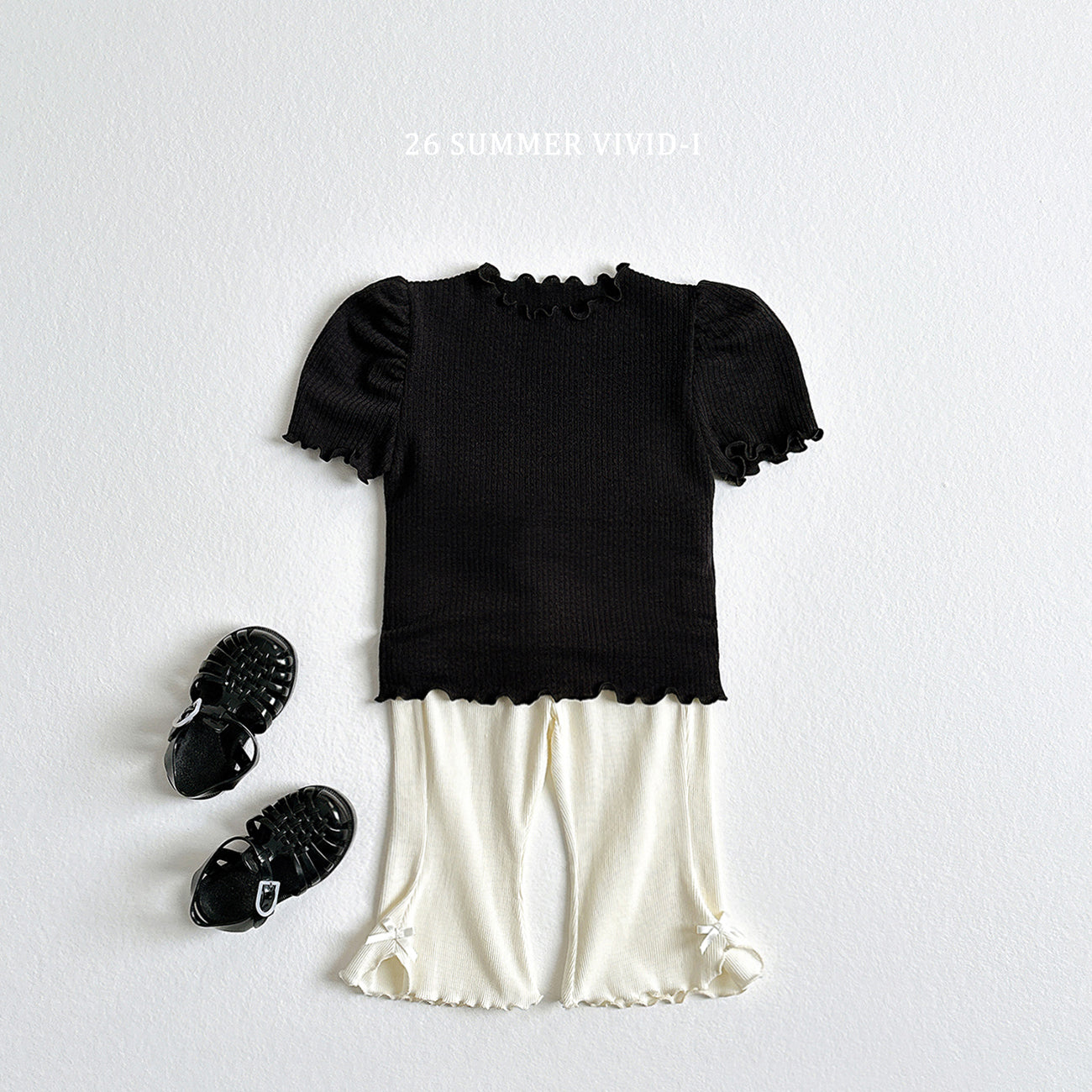 【PREORDER受付終了、ご希望はお問い合わせください。】27.Ribbon Slit Flare 7分丈 Pants