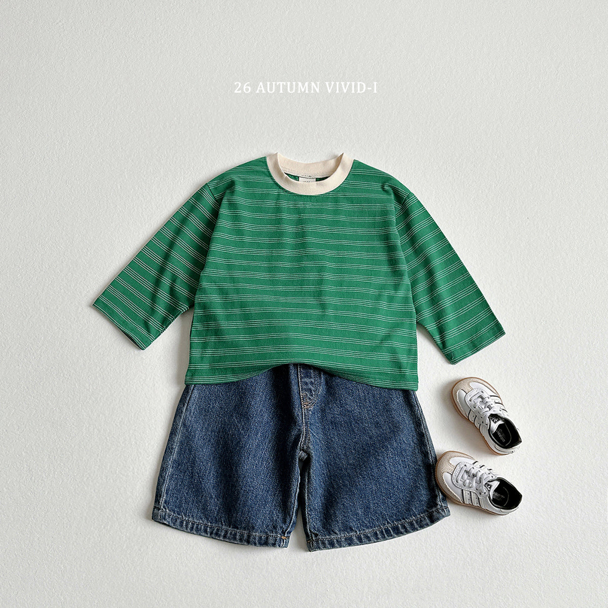 【秋のPRE-ODER 5%OFF】37.Stripe Smile Label Tee