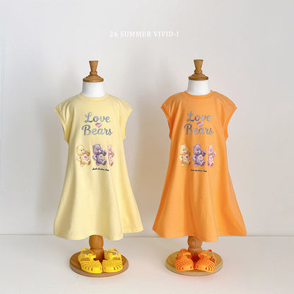 【PREORDER受付終了、ご希望はお問い合わせください。】90.Painted Bear Long Dress