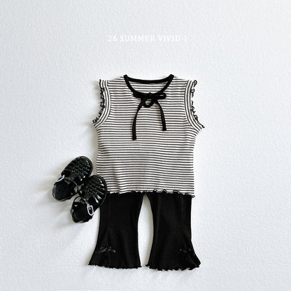 【PREORDER受付終了、ご希望はお問い合わせください。】27.Ribbon Slit Flare 7分丈 Pants