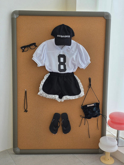 【PREORDER 4日間限定】6.Mesh Puff V-Neck T-Shirt