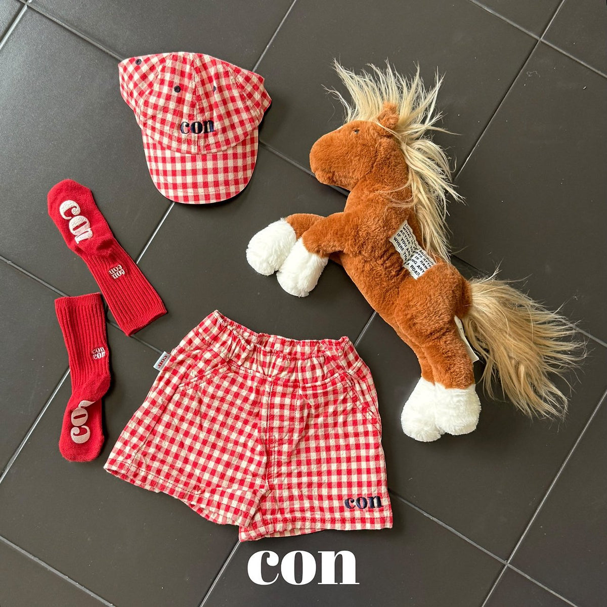 【秋のPRE-ODER 5%OFF】03.CON Check Cap | CON