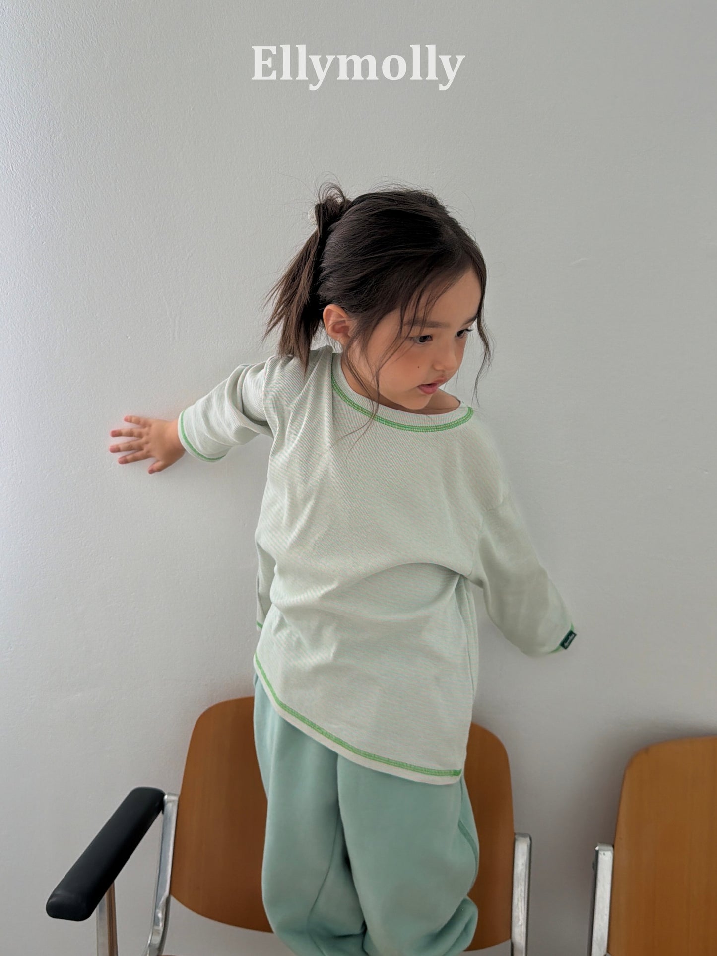 【PRE-ODER〆8.9(sun)】20.Ribbed Lettuce-Edge T-Shirt | ellymolly