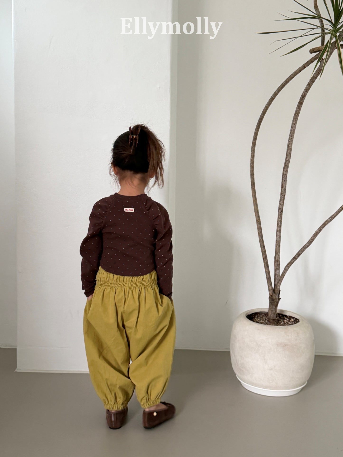 【PRE-ODER〆8.9(sun)】48.Giselle Dot Shirred T-Shirt | ellymolly