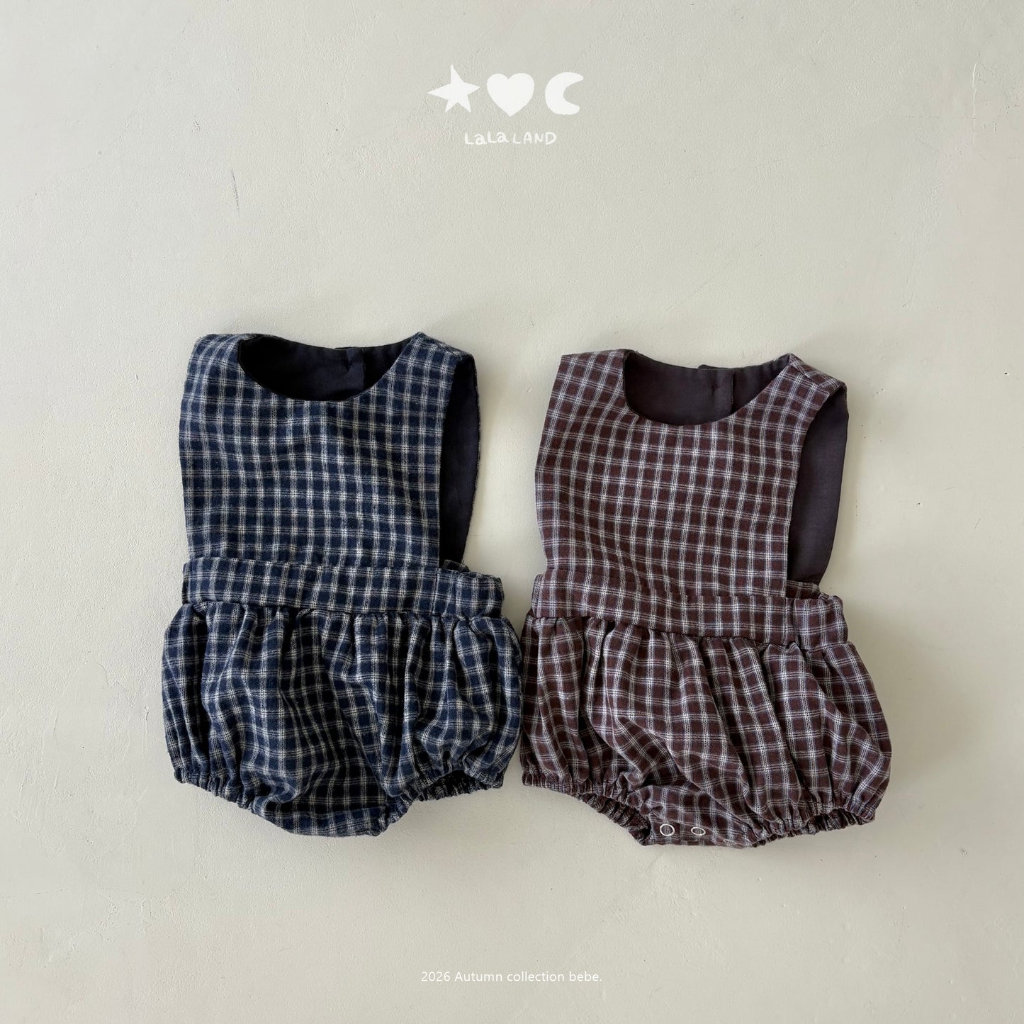 【PRE-ODER〆8.9(sun)】12.Check Romper | lalaland